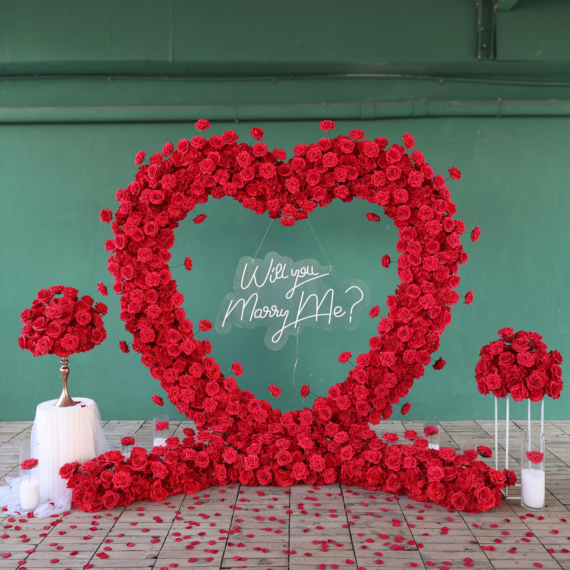 Heart Flower Arch: Wedding Stage Props, Party Decor - Etsy