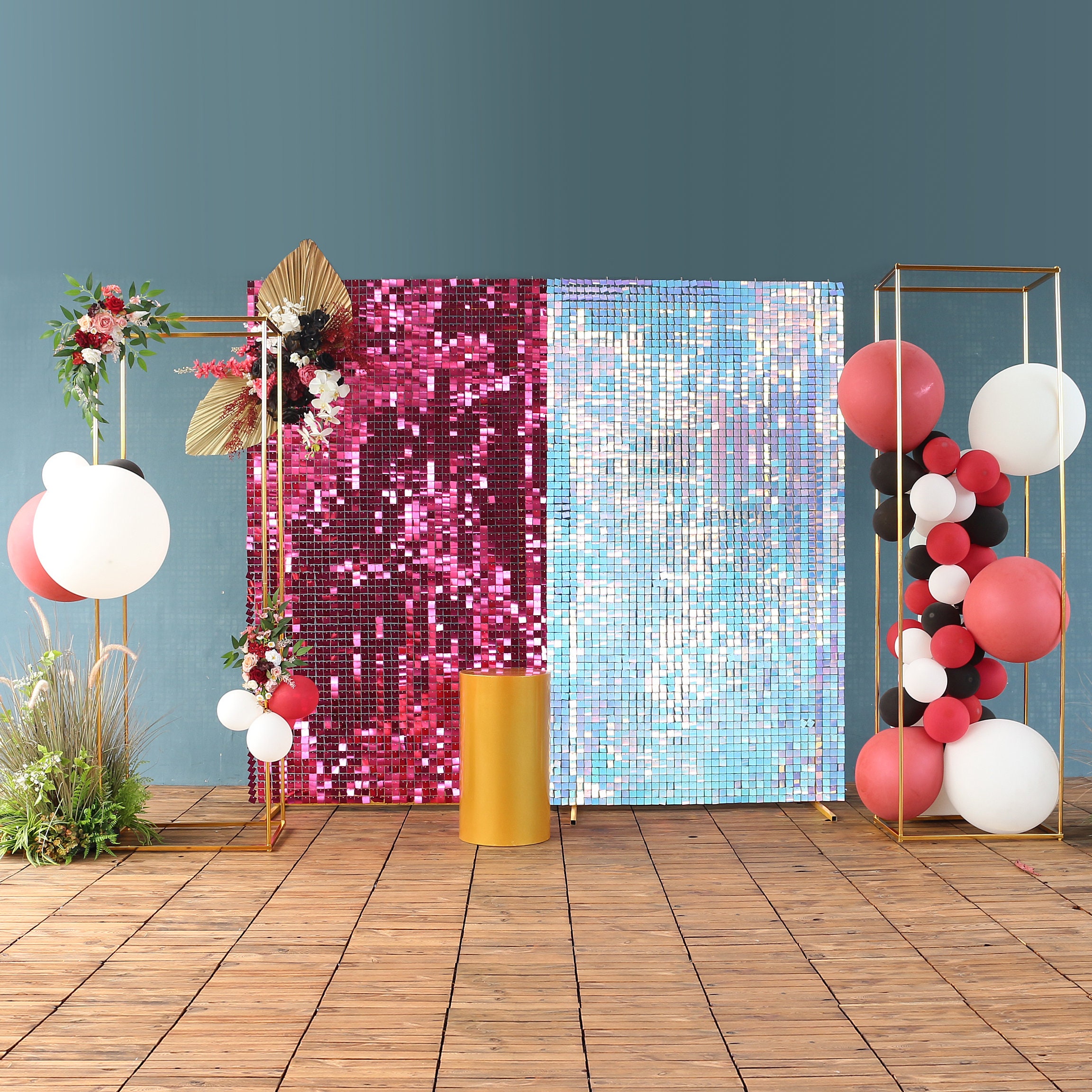 Shimmer Wall Achtergrond Pailletten Panelen Gouden Decoratie Shimmer Panelen (Pack van 24) Foto Achtergronden voor Verjaardag Valentijnsdag Verjaardag Engagement Feesten Decoratie