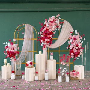 Daisy Rose Flower Table Runner: Orange, Pink Wedding Centerpiece