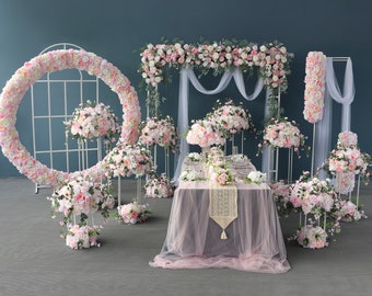 Pink Romantic Wedding Decoration Flower Row Flower Ball Centerpiece Table Flower Home Party Banquet Decor Artificial Flowers Customizable