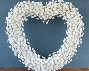 White Heart Shaped Flower Row Flower Stand Set Flower Arrangement Wedding Background Arch Party Stage Props Home Decor