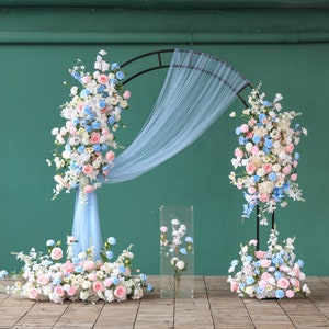 Wedding Artificial Flower Row: Rose & Red Floral Corner Decor