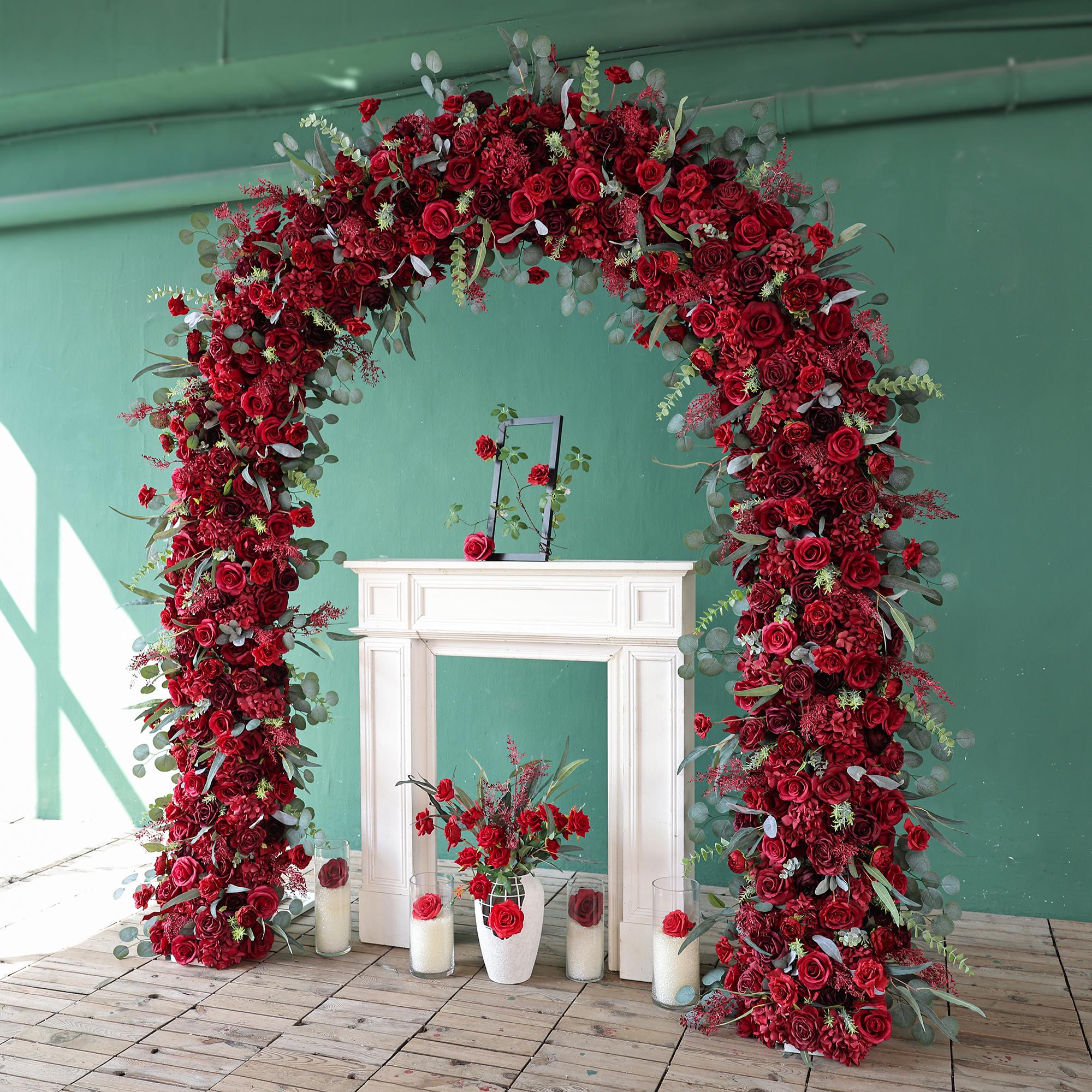 Burgundy Red Rose Wedding Arch: Floral Stage Decor - Etsy