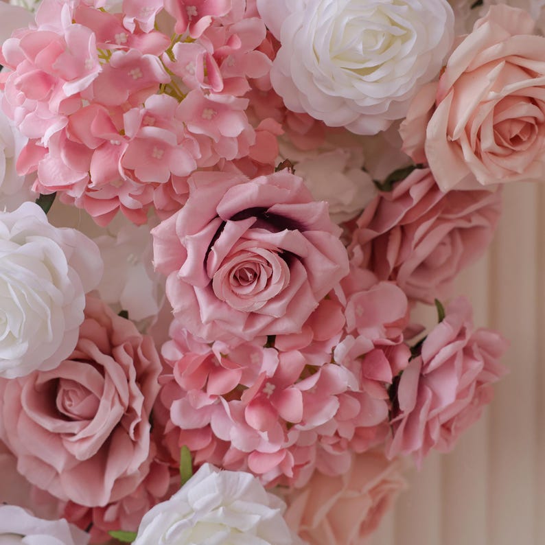 Pink Flowers Array Pink Wedding Arch Flower Arrangement: Silk & Plastic Floral Decor - Etsy