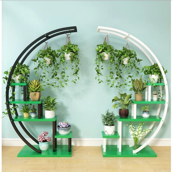 Arch Flower Shelf Stand: Multi-layer Iron & Wood Plant Display - Etsy