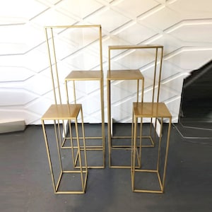 Gold Geometry Flower Stand Wedding Centerpieces Backdrop Stand  Home Party Decoration Rectangular Square Frame