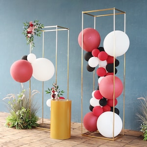 supporto per palloncini archi palloncini cornice mensola scatola decorazione festa matrimonio sfondo decorazione arredamento casa placcatura oro cuboide mensola dorato