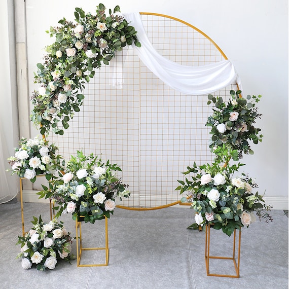 Décoration artificielle de rangée de fleurs Mariage Mur Toile - Etsy France