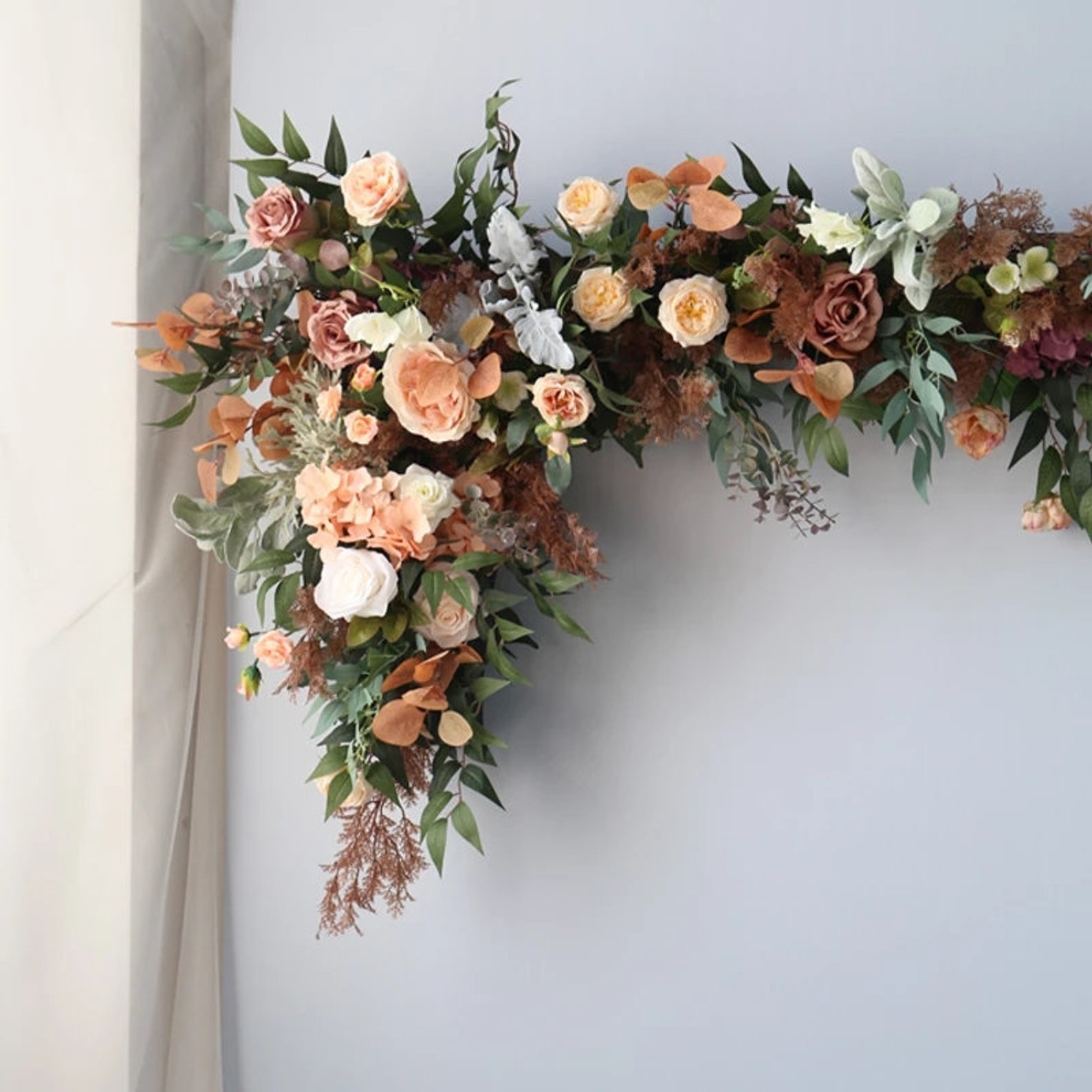 Customize Artificial Flower Art Wall Hanging Corner Flower Etsy