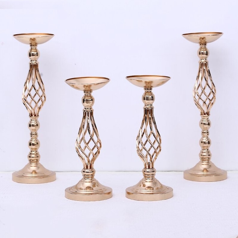 Gold Flower Vases Candle Holders Rack Stands Wedding Etsy