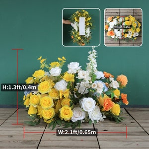 Colorful Flower Arrangement Flower Row Wedding Flower Stand Decoration ...