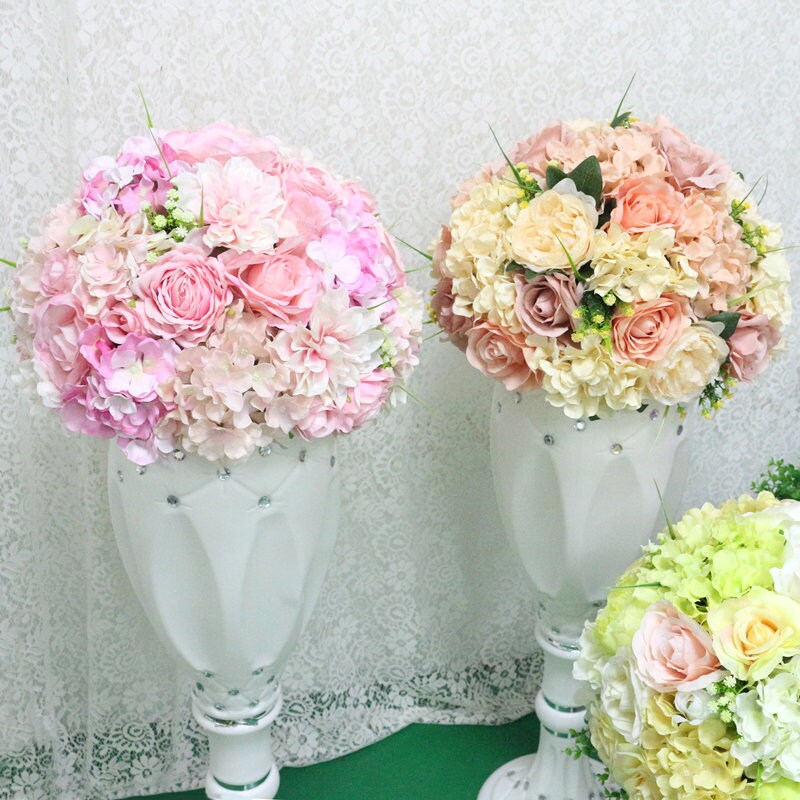 Artificial Flower Ball Silk Rose Hydrangea Flowers Half Ball Etsy