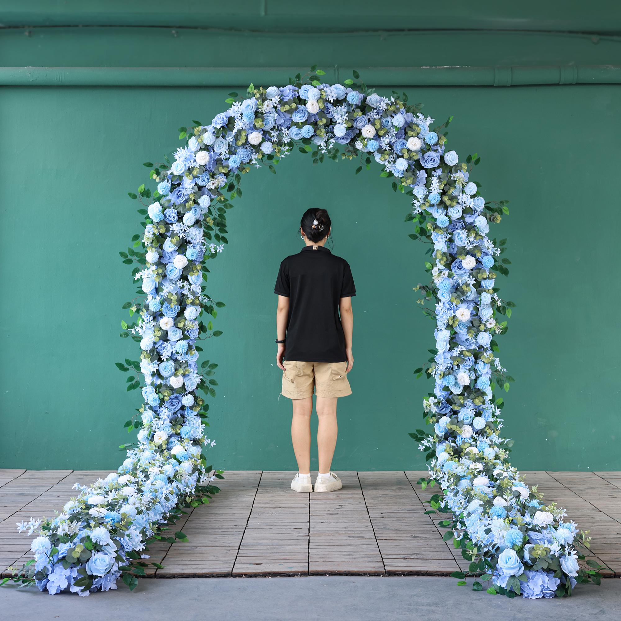Blue Rose Eucalyptus Flower Arrangement: Wedding Arch Decor