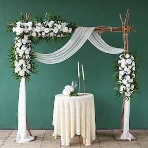 Weiße Rose Blumenschmuck: Hochzeitsbogen Dekor, Party Hintergrund