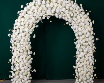 Wedding Arch Flower Arrangement Set Customization Artificial White Rose Flower Wedding Decoration Party Background Floral Row