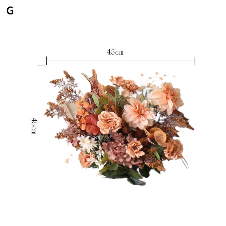 New European Style Retro Flower Arrangement Flower Art Wedding Arch Decor Flower Door Setting Props Artificial Silk Flower G