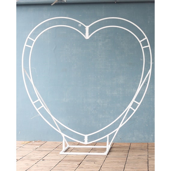 White Heart Shaped Flower Row Flower Stand Set Flower Arrangement Wedding Background Arch Party Stage Props Home Decor