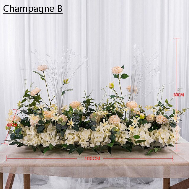 50/100cm DIY Wedding Flower Wall Arrangement Supplies Silk Artificial Flower  Row Decor Wedding Iron Arch Backdrop -  Finland