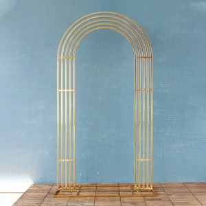 Gold plated Arch Shiny Gold Wedding Arches Decorative Background Decorative Outdoor Wedding Home Party Flower Stand