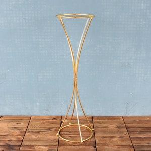 Gold Plated Wedding Metal Flower Stand Tall Centerpiece Geometric Stand ...