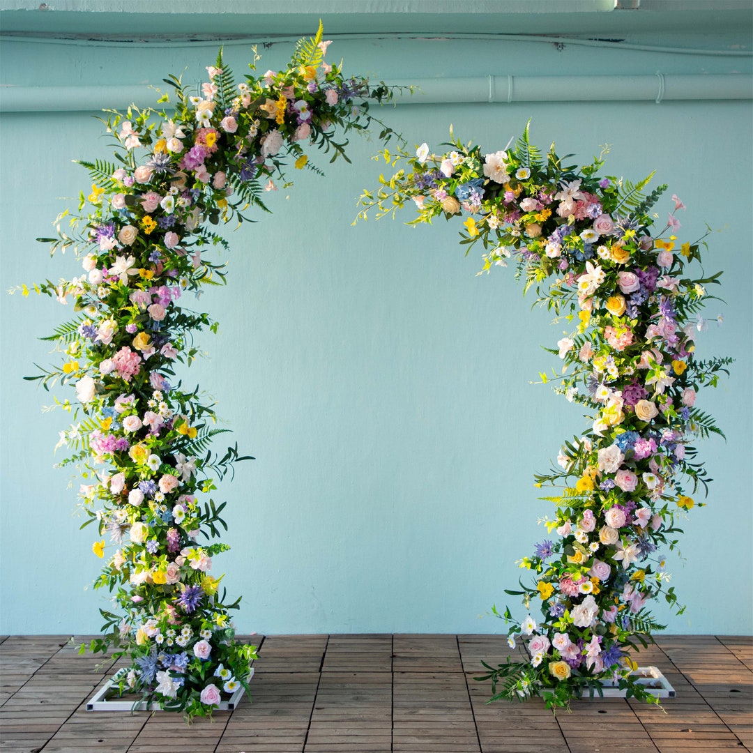 Wedding Decorations Luxury Colorful Floral Arrangement Arch Stand Set for Event Backdrop Decor