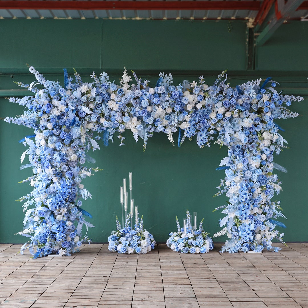 Luxury Blue Rose Hydrangea Flower Runner: Wedding Decor Centerpiece - Etsy