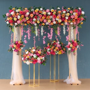 Buntes Seidenblumen-Arrangement: Hochzeitsbogen-Dekor