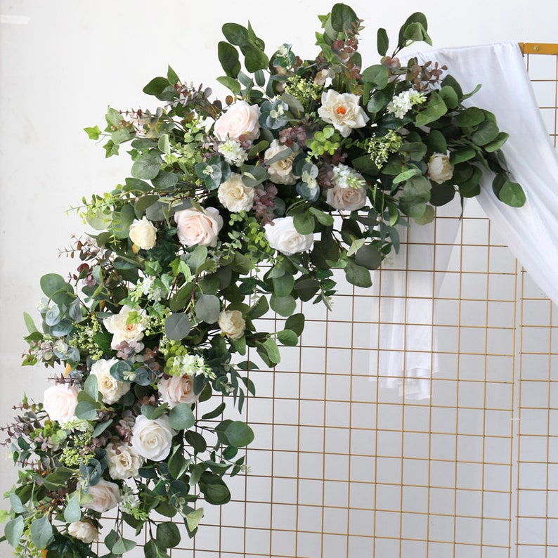 Artificial Flower Row Decor Wedding Wall Backdrop Arrangement Etsy