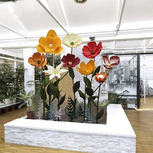 Giant Paper Flower Sculpture Set: Wedding Event Floral Display
