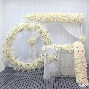 white wedding decoration ,wedding backdrop arch stand iron,wedding row,corner flower,rose peony,christmas flower decoration,green leaf