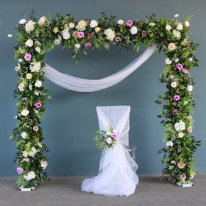 Floral Wedding Archway: Silk Flower Plant Backdrop Decor