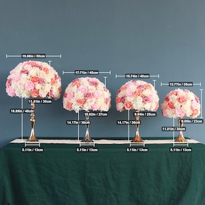 New 35/40/45/50cm silk rose hydrangea peonies artificial flower ball centerpieces party wedding background decor table flower ball