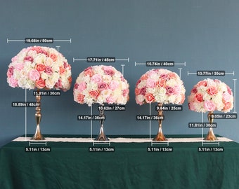 New 35/40/45/50cm silk rose hydrangea peonies artificial flower ball centerpieces party wedding background decor table flower ball