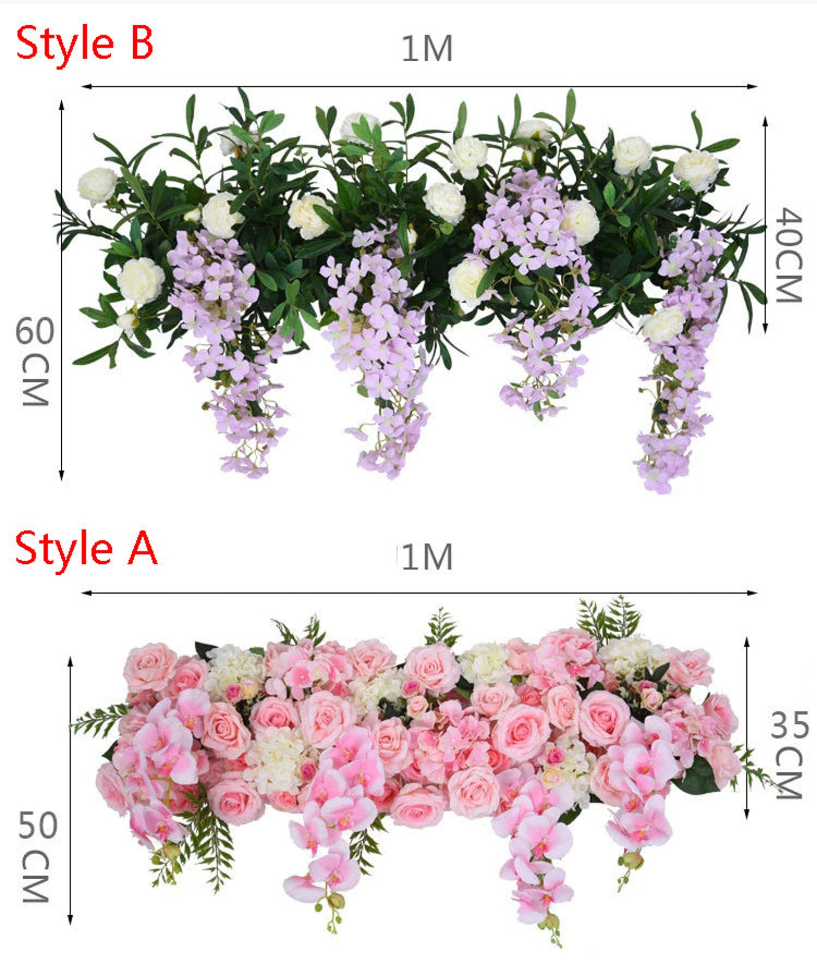 Artificial Flower Row Orchid Flower Vine Wisteria DIY Wedding Etsy