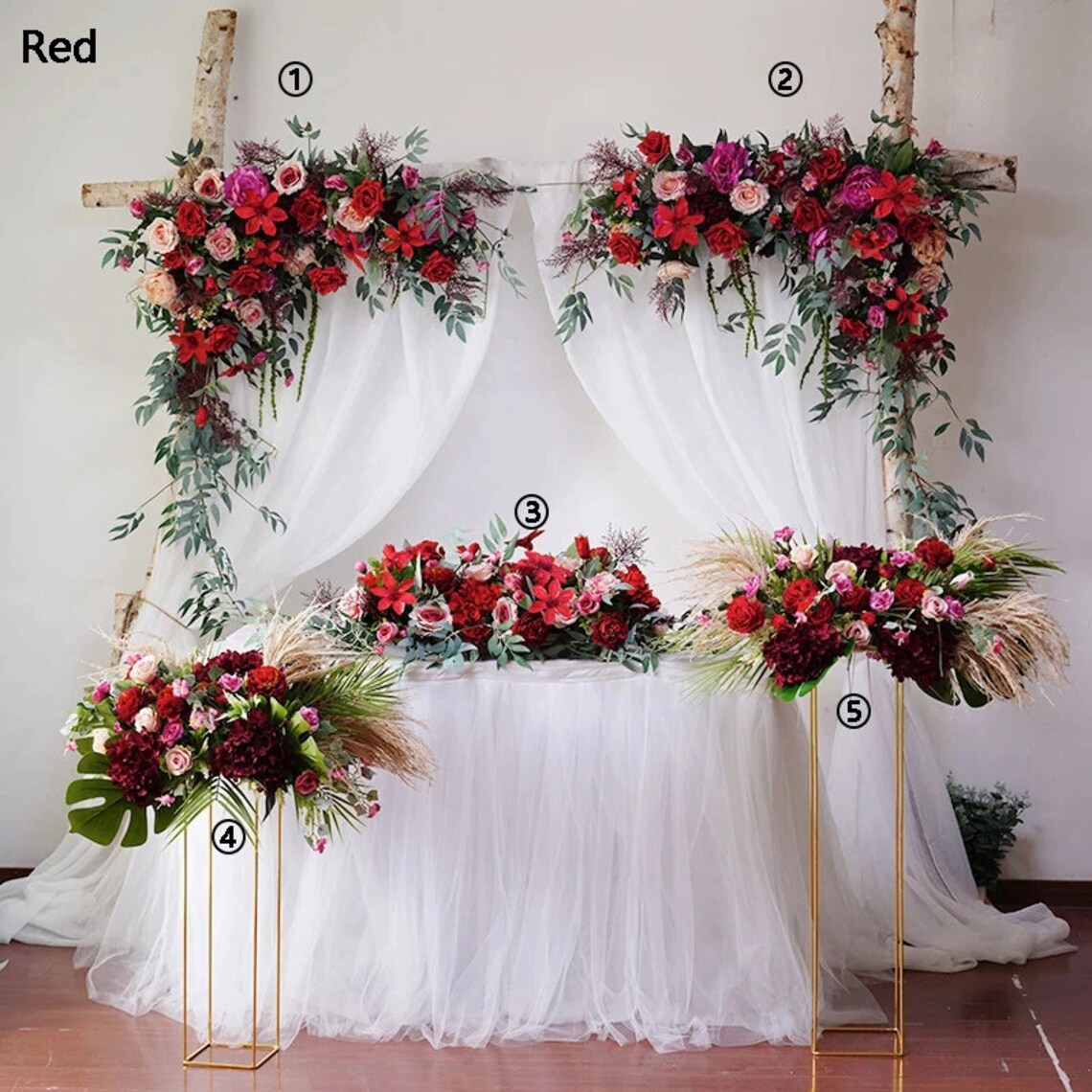 Wedding Fake Flower Floral Arch Window Triangular Flower Row | Etsy