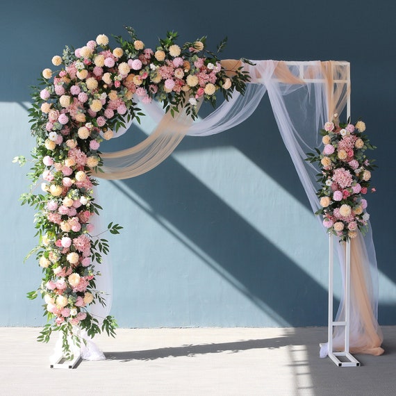 Personalizar Hortensia Triángulo Fila de flores Arreglo floral Decoración  de fondo de boda Flores artificiales Decoración de fiestas en casa -   México