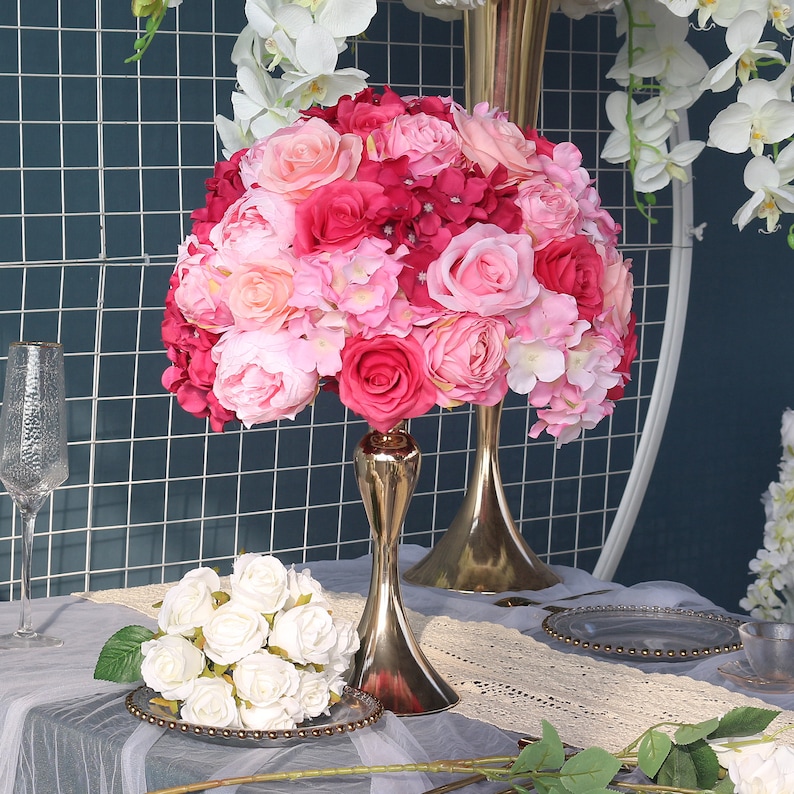 Wedding Flower Ball Centerpieces Desktop Arrangement Decor Etsy