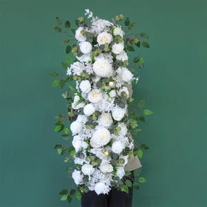 Peony Rose Wedding Flower Row: White Table Centerpiece (50cm/100cm)