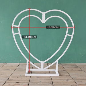 Heart Wedding Arch: Iron Flower Stand, Party Photo Booth Prop 3.3Ft(1M）