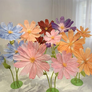 Set di fiori di carta giganti, margherita artificiale, grande fondale per feste di matrimonio, decorazione per vetrine di negozi, decorazioni per eventi artigianali