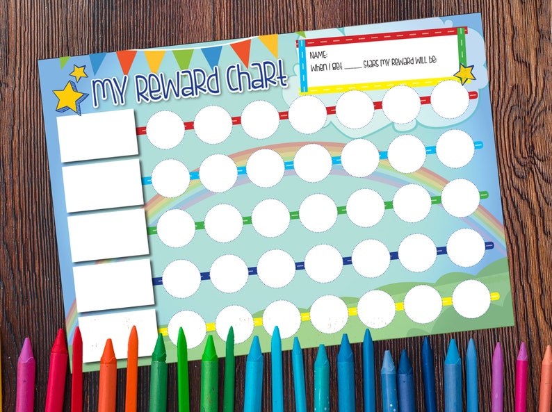 Printable Star Reward Chart A4 Fun Reusable Kids Reward Etsy