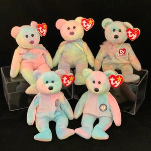 Ty Beanie Babies - Celebrate, Groovy, BB Bear - EXCELLENT CONDITION