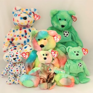 Ty Beanie Babies and Buddies - &quot;Kicks, TY 2K, Peace&quot; - EXCELLENT CONDITION