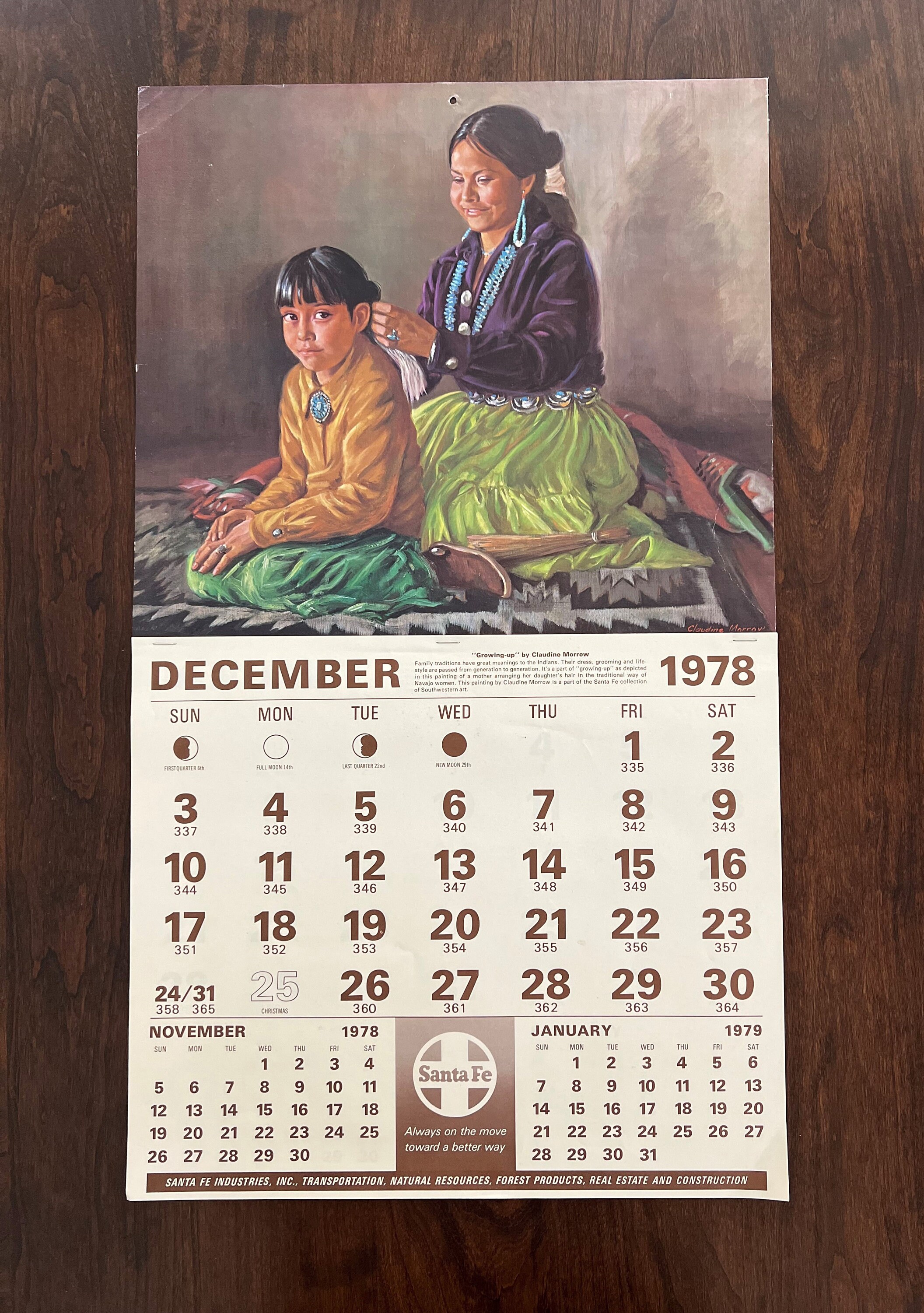santa-fe-wall-calendars-1971-1979-vintage-santa-fe-railway-collectibles-vintage-calendars-southwestern-collectibles-americana-rare-etsy