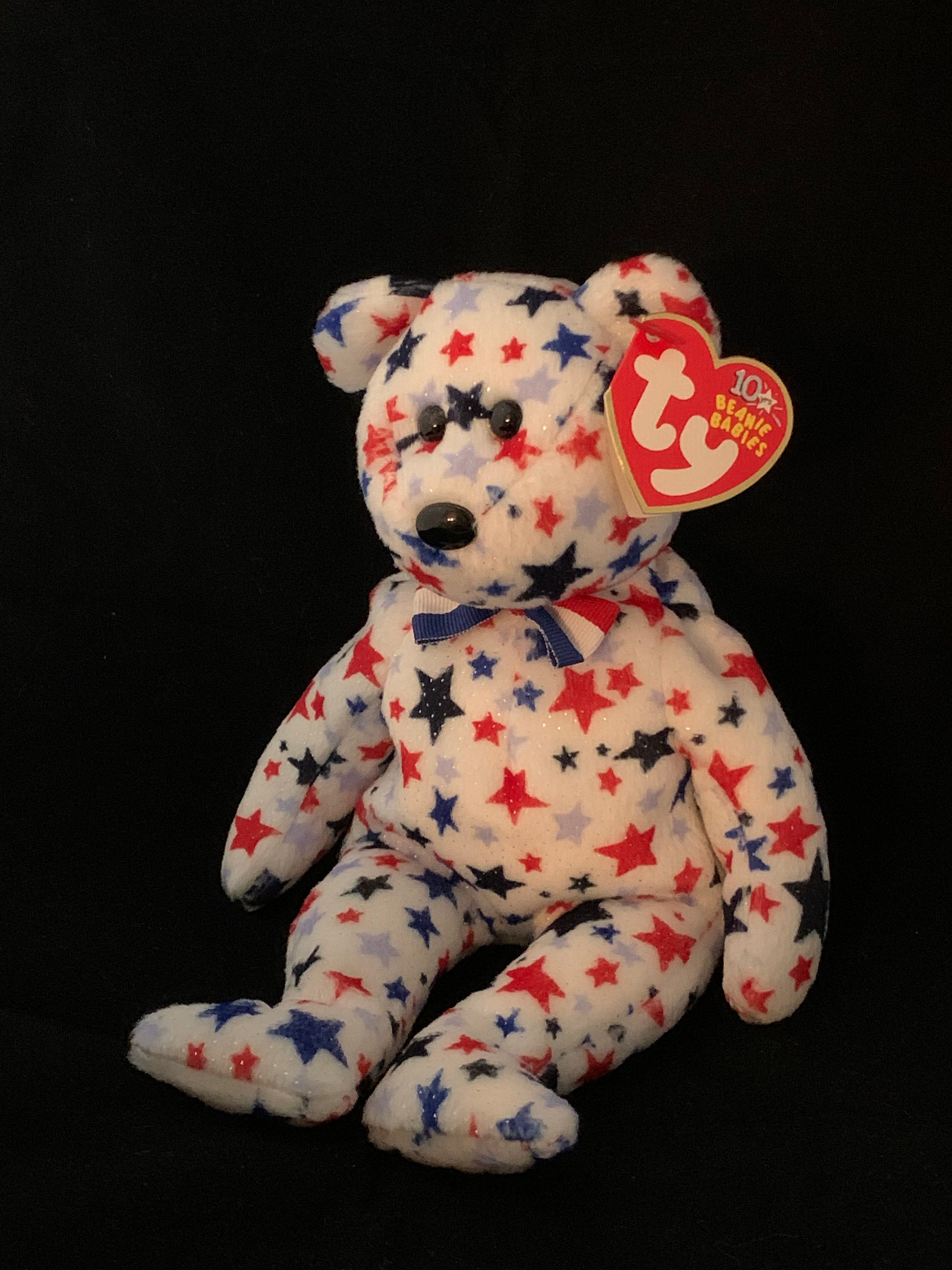 Ty Beanie Babies lefty 2000, Righty 2000, Red White & Blue, Glory