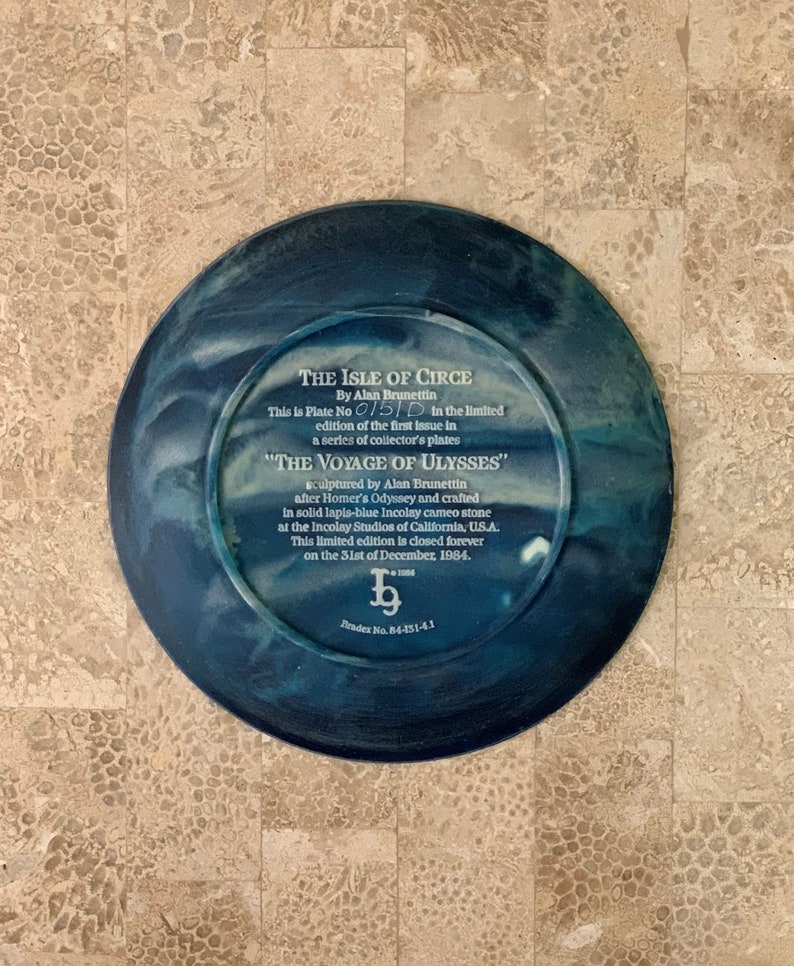 Vintage Incolay Stone Plate Isle Of Circe Voyage Of Ulysses Limited Edition Collectible Plates Collectibles Startfi Io