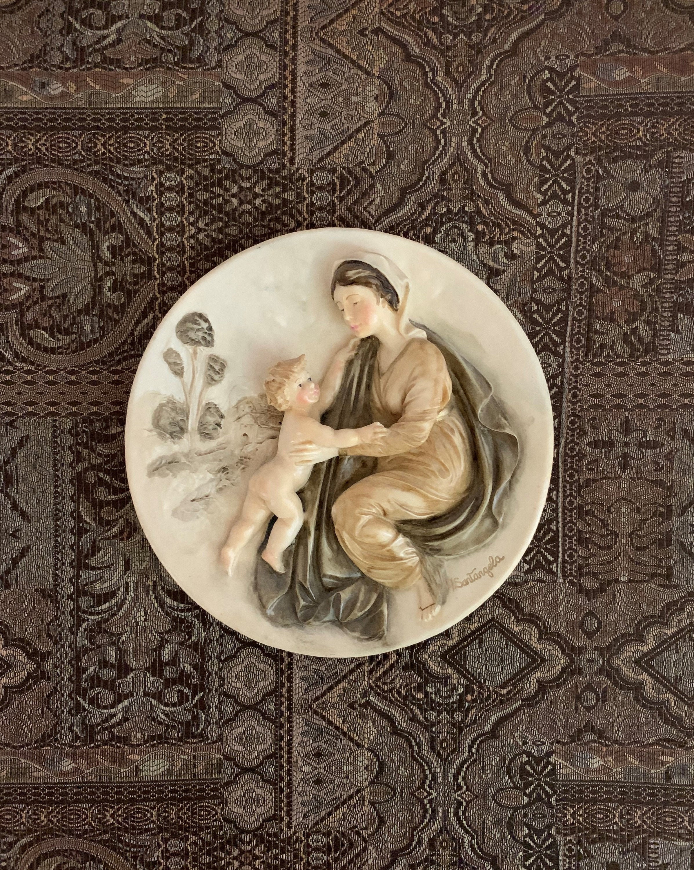 Renaissance Madonnas: Gifts of Maternal Love, "The Gift of Comfort", Vintage Plate , Studio Dante di Volteradici, LIMITED EDITION