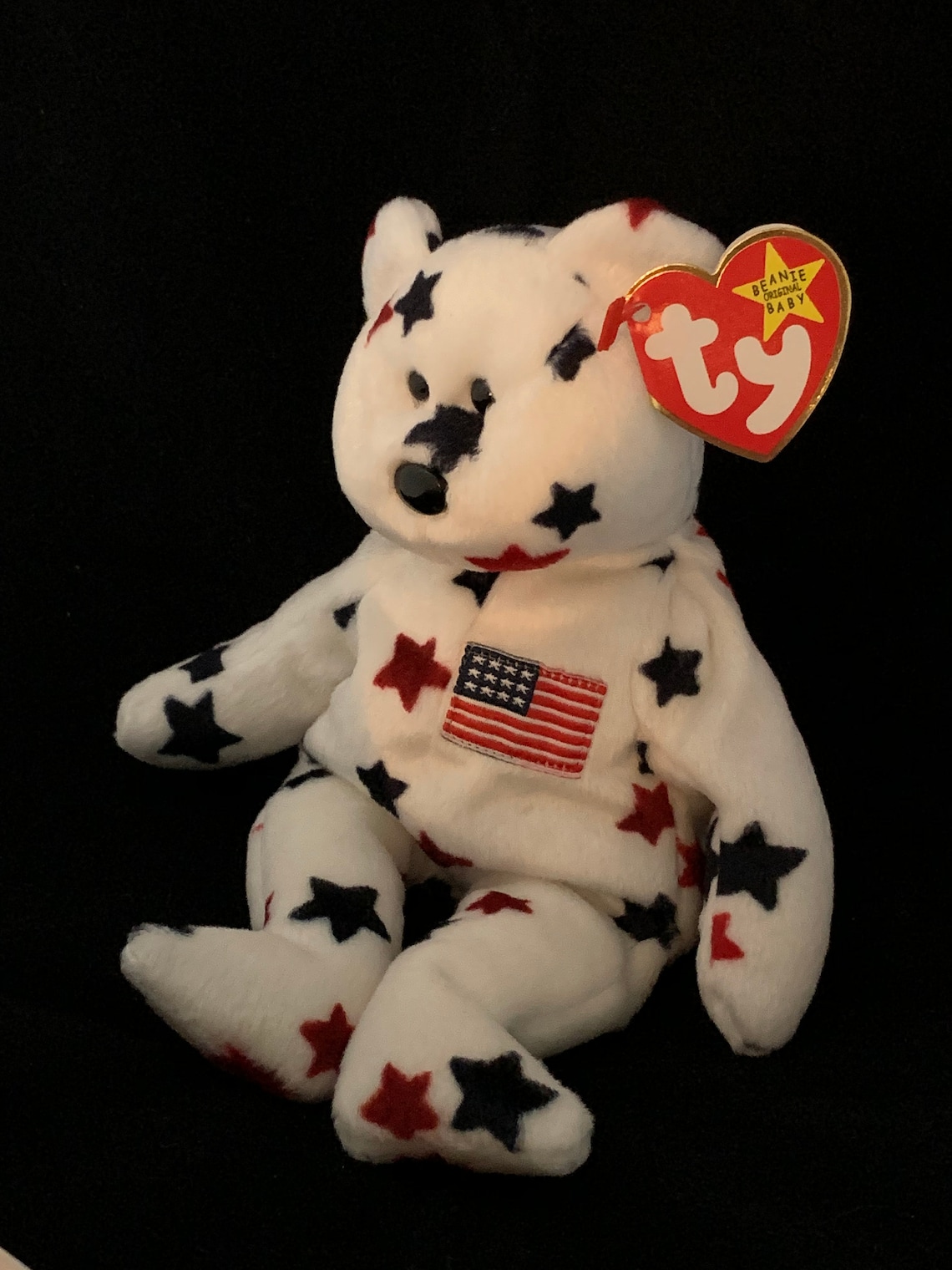 Ty Beanie Babies lefty 2000, Righty 2000, Red White & Blue, Glory
