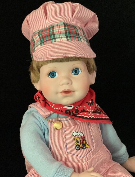 Jimmy by Elke Hutchens, Collectible Doll, Train Engineer Doll
