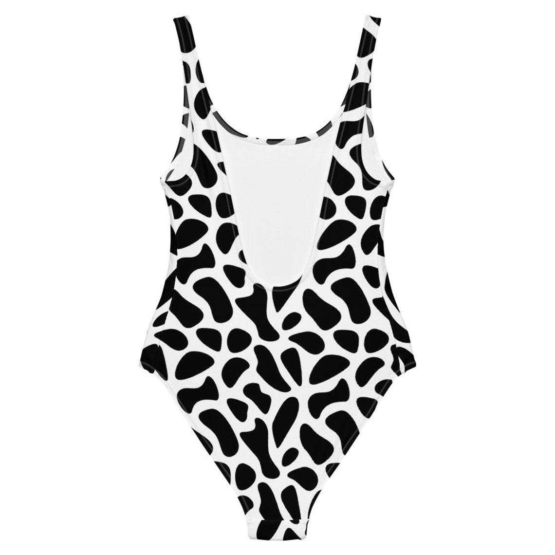 Black And White Cow Print Swimsuit Pattern One Piece One | Etsy